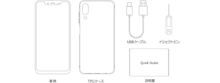 本体 TPUケース USBケーブル イジェクトピン Quick Guide 説明書